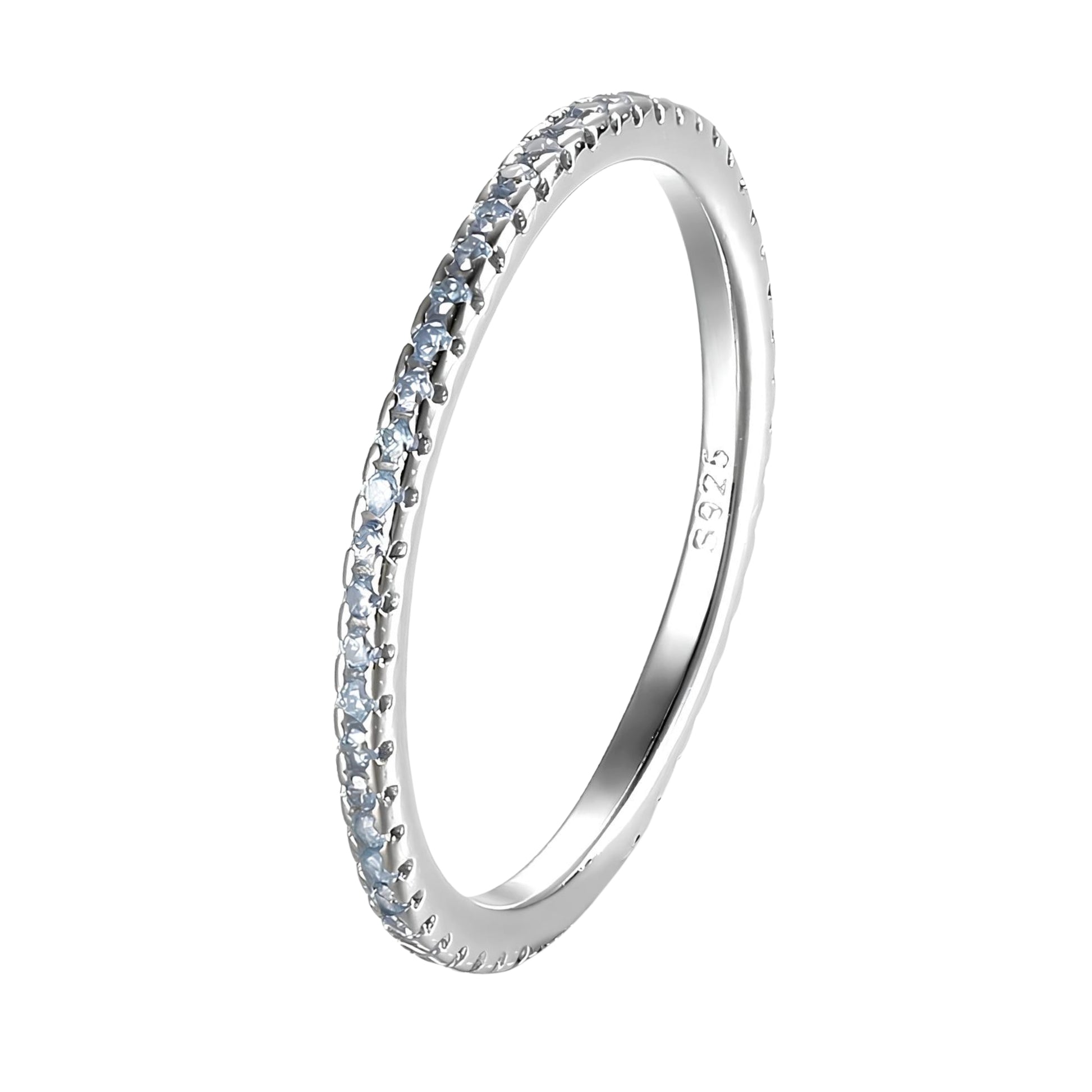 Anello Veretta Acqua Marina in Argento 925 - Les Folies