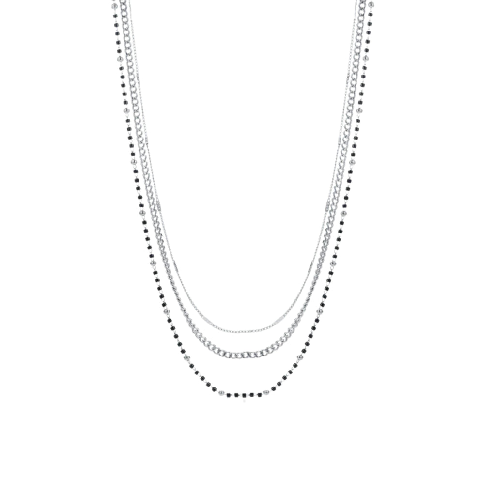Collana Triplo Filo con perline nere Layers - Brand Gioielli
