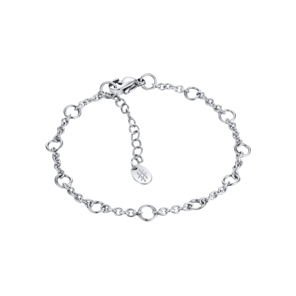 Bracciale Catena e Anellini Acciaio Inox - Brand