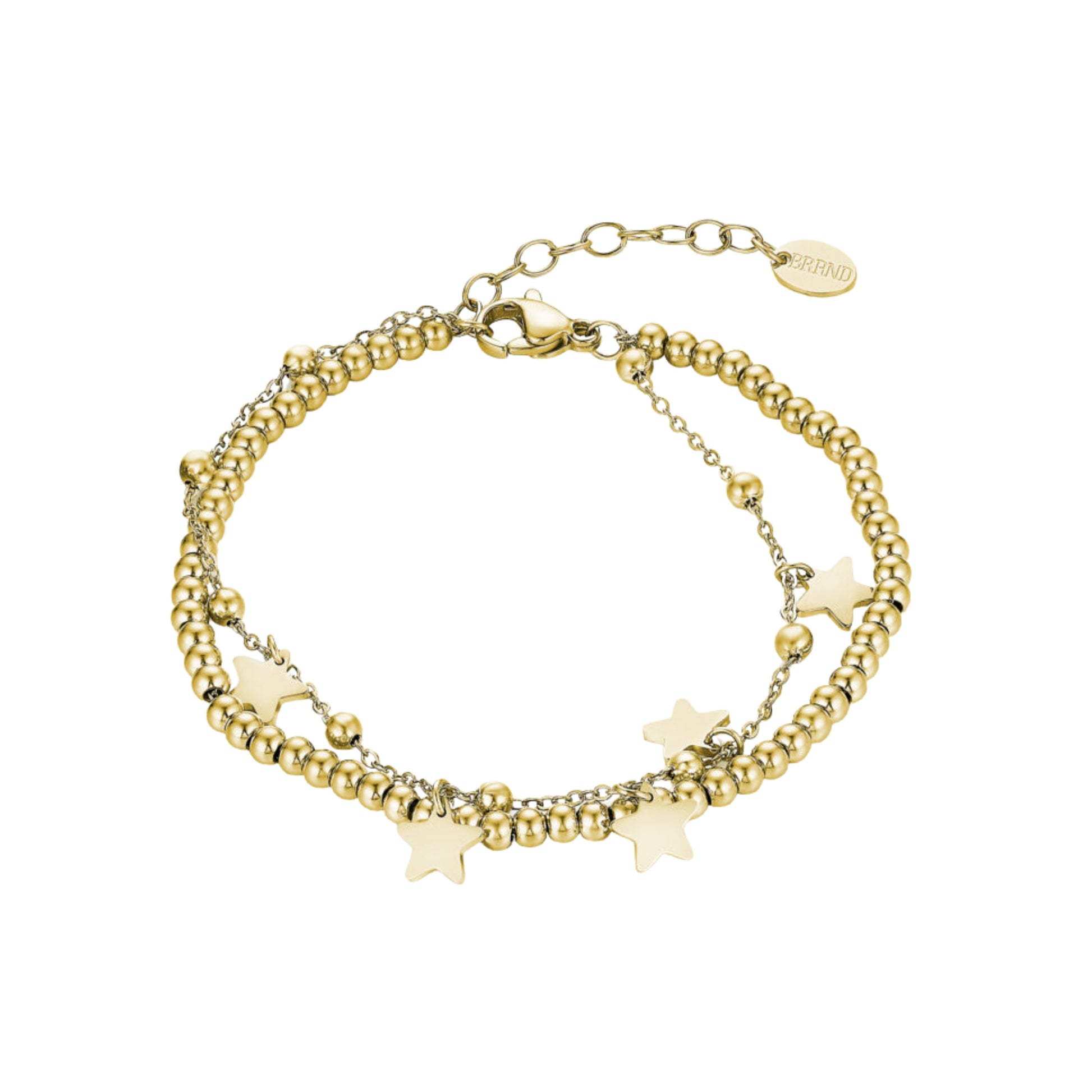Bracciale Pallini con Stelle_AcciaioInox "BRAND"