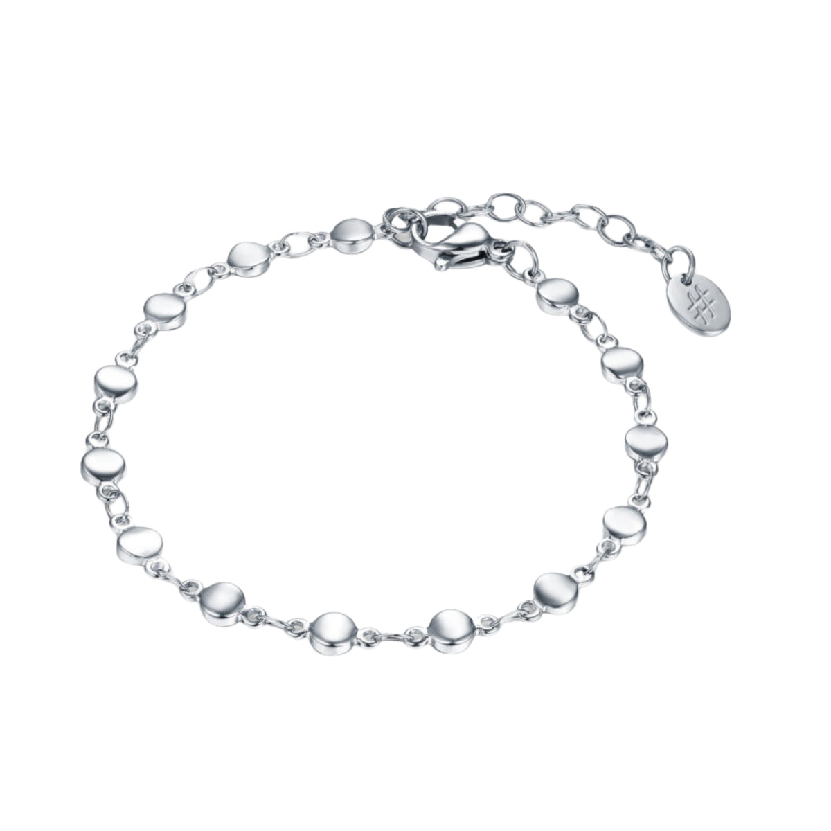 Bracciale Catena a Piastrine Acciaio Inox - Brand