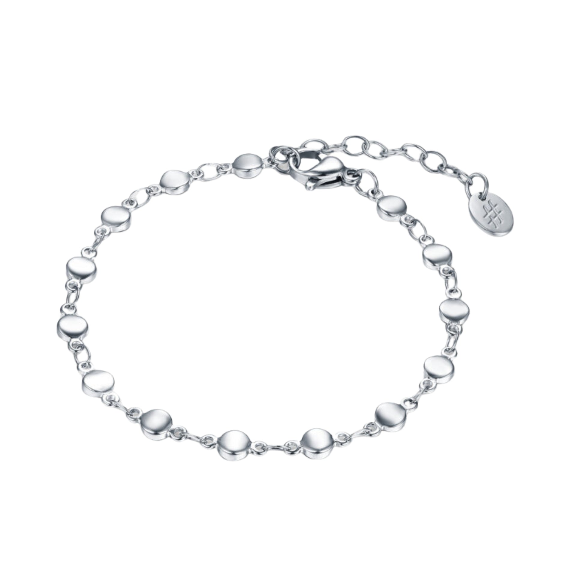 Bracciale Catena a Piastrine_AcciaioInox "BRAND"