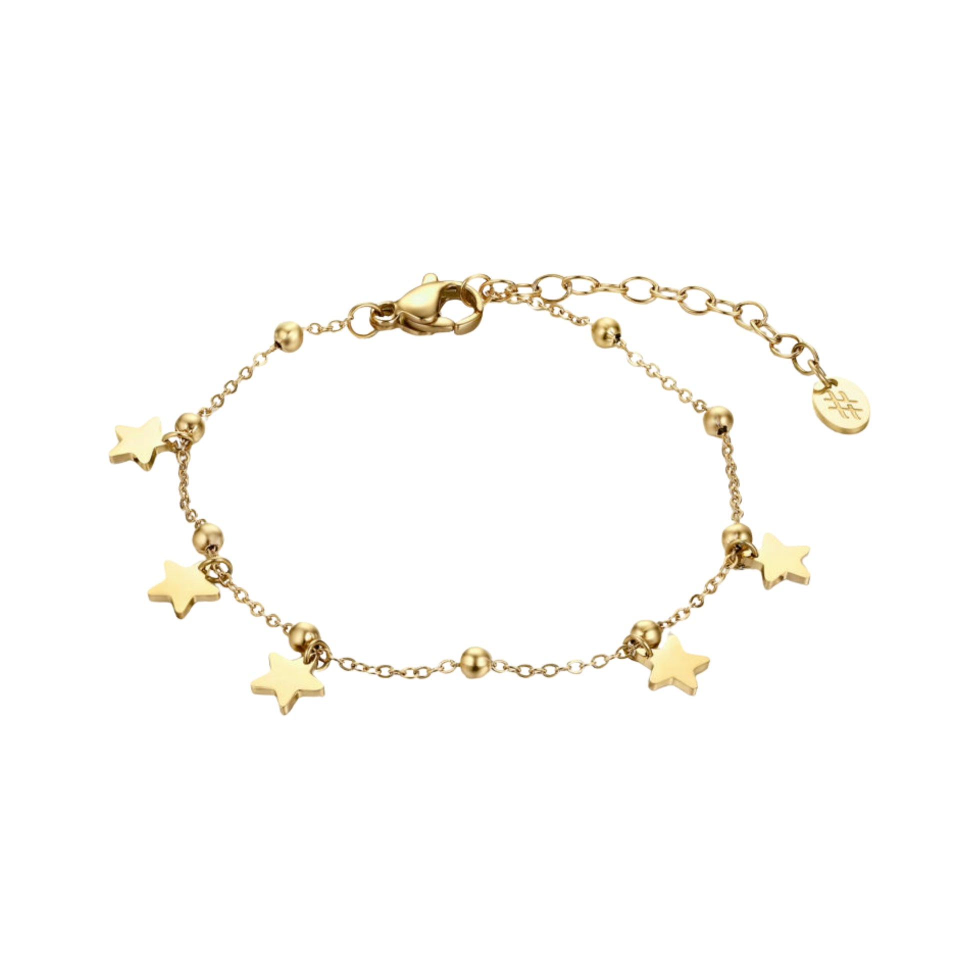 Bracciale Stelle e Perline_AcciaioInox "BRAND"