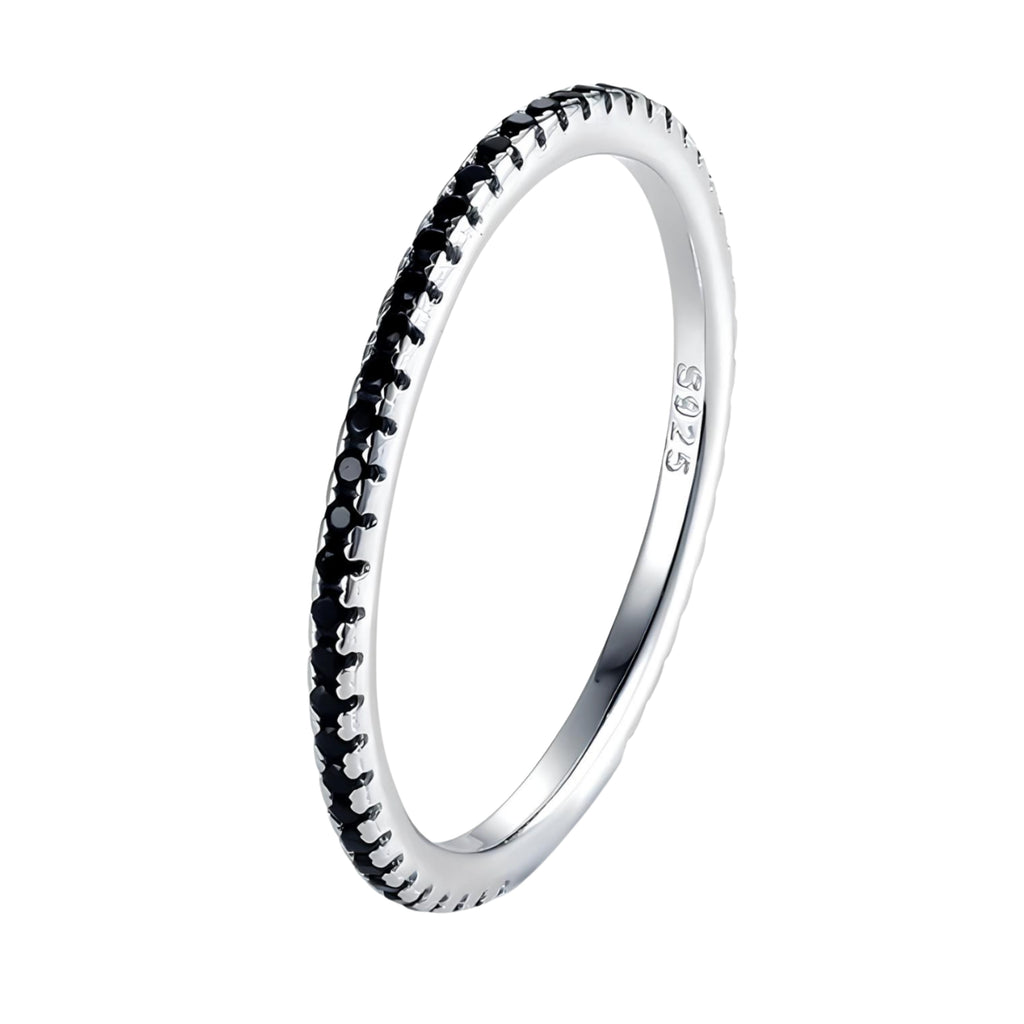 Anello Veretta Nero in Argento 925 - Les Folies