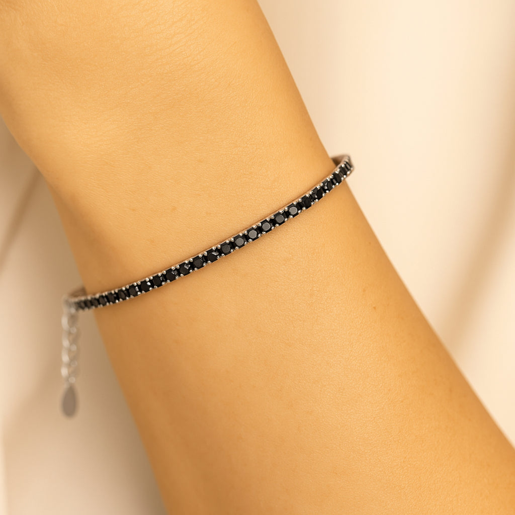 Bracciale Tennis_Argento 925 "NERO"
