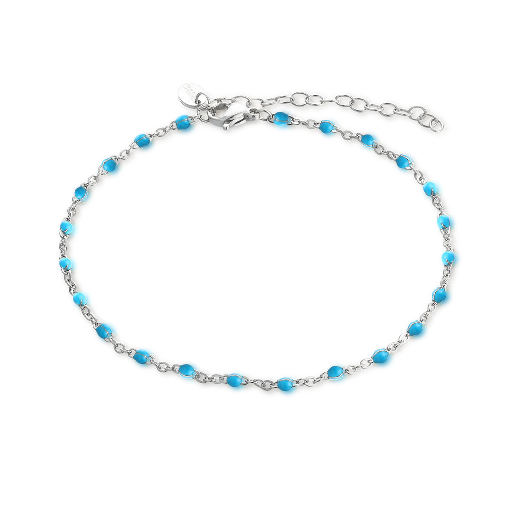 Cavigliera Gocce di Smalto Colorate in acciaio inox Margarita - Brand Gioielli
