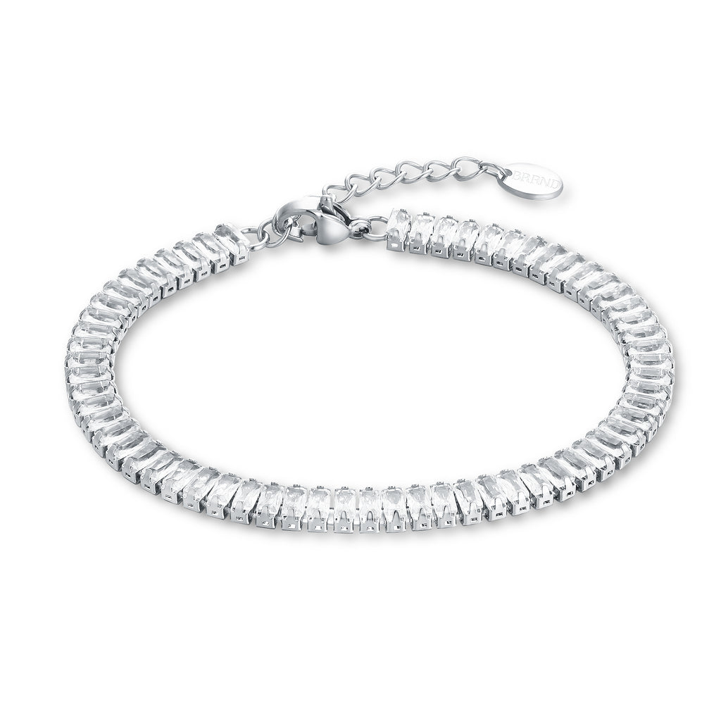 Bracciale Tennis Baguette Classico in acciaio inox Privè - Brand Gioielli