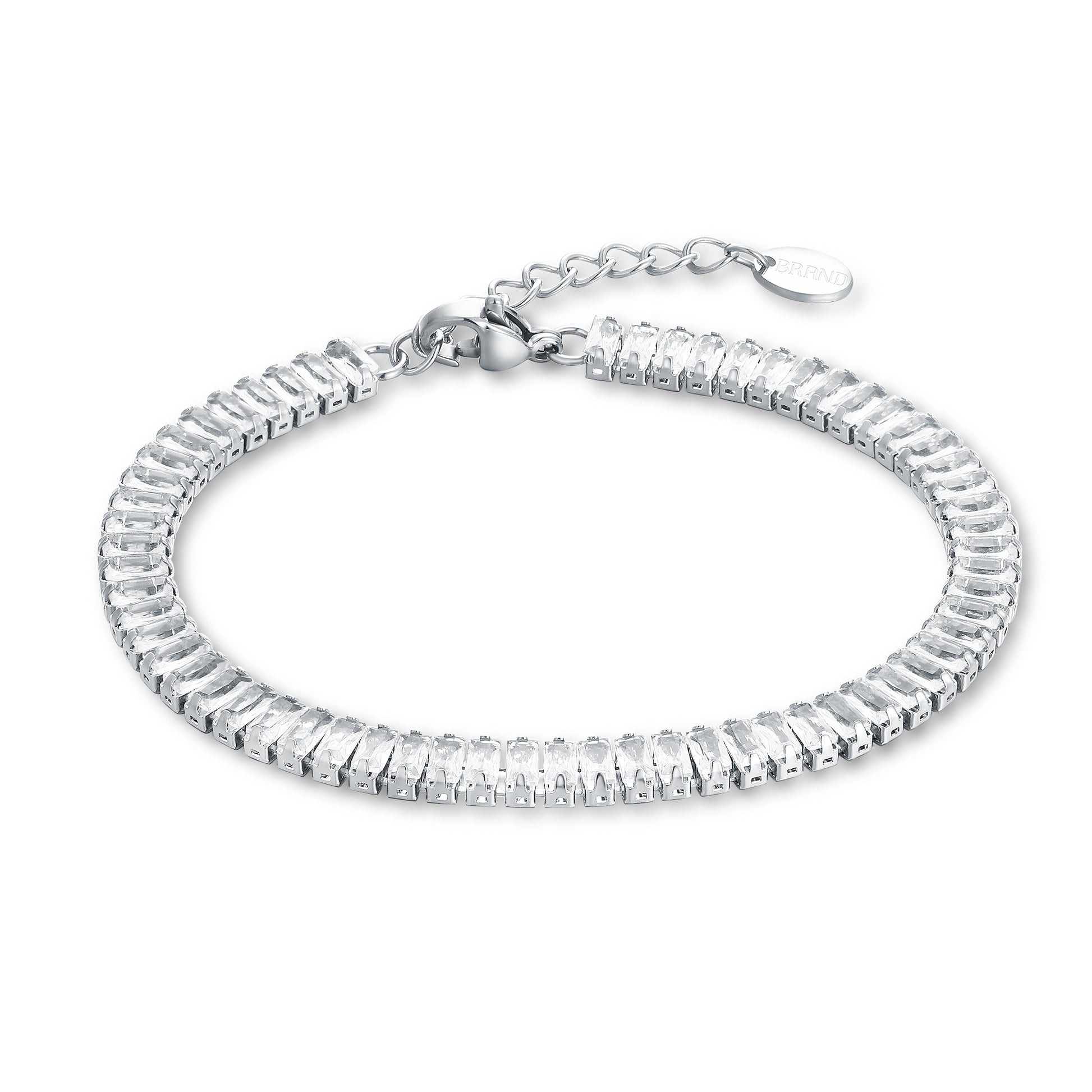 Bracciale Tennis Baguette Classico in acciaio inox Privè - Brand Gioielli