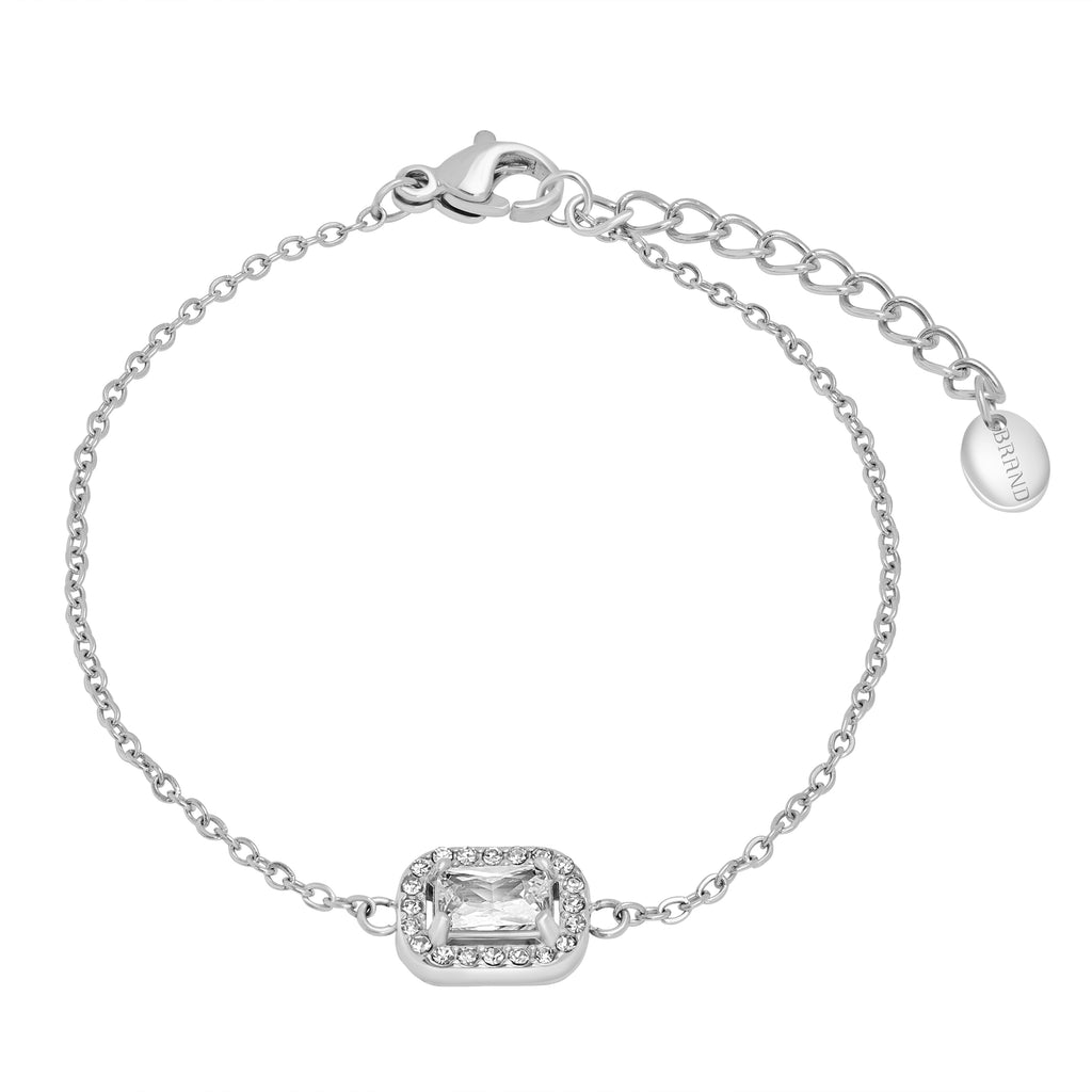 Bracciale Cristallo Rettangolare in acciaio inox Royale - Brand Gioielli