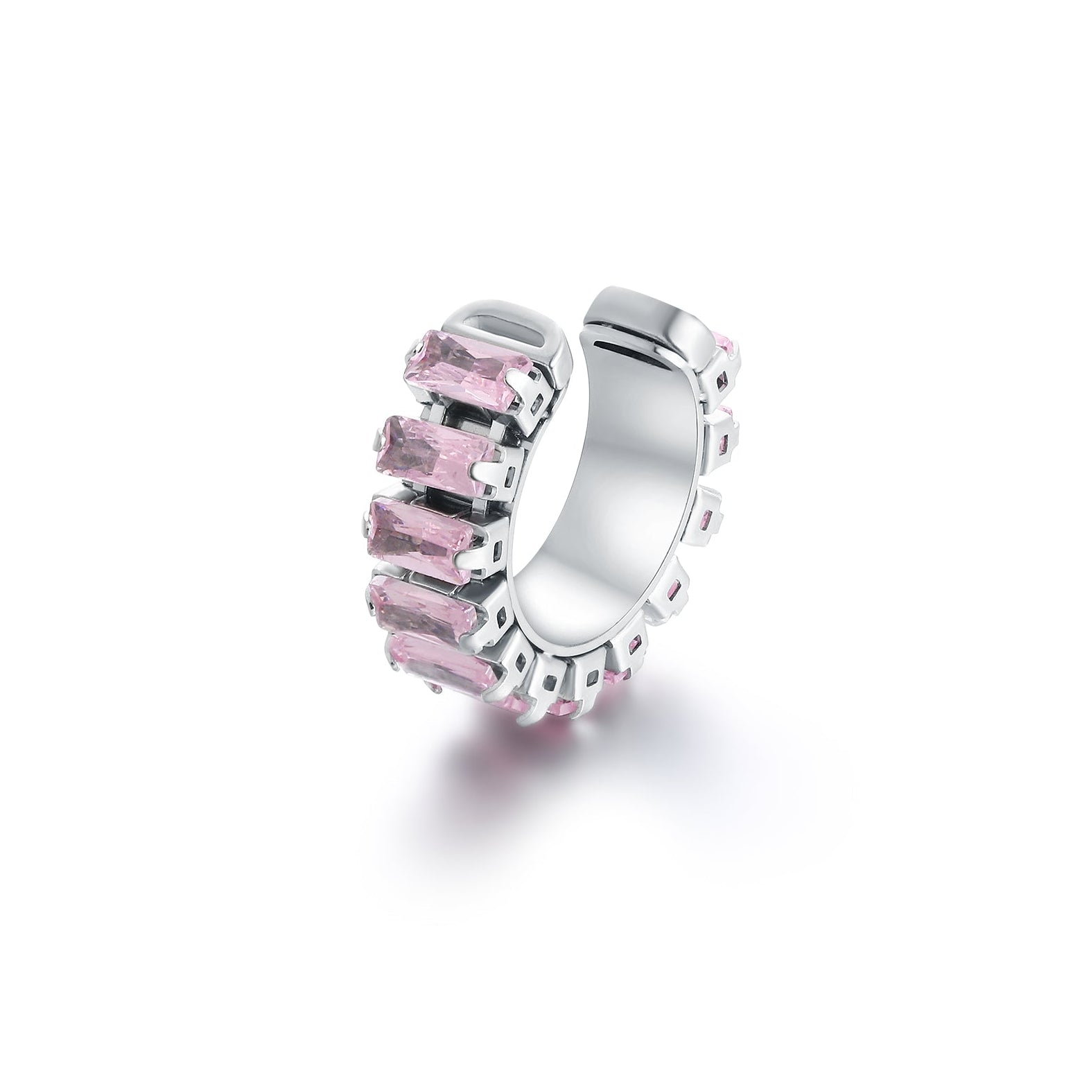 Earcuff Singolo Tennis Baguette in acciaio inox Privè - Brand Gioielli