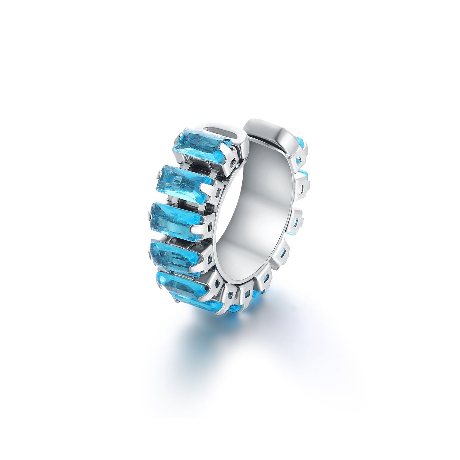 Earcuff Singolo Tennis Baguette in acciaio inox Privè - Brand Gioielli