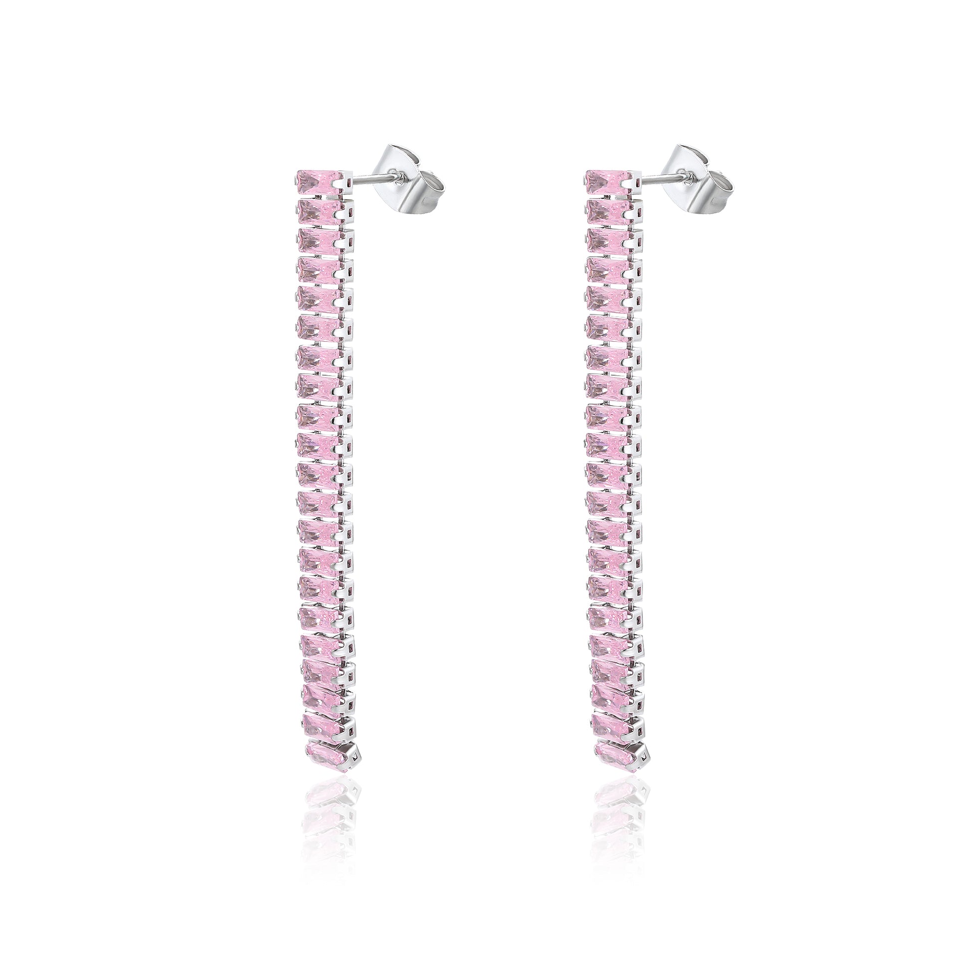 Orecchini Pendenti Tennis Baguette in acciaio inox Privè - Brand Gioielli