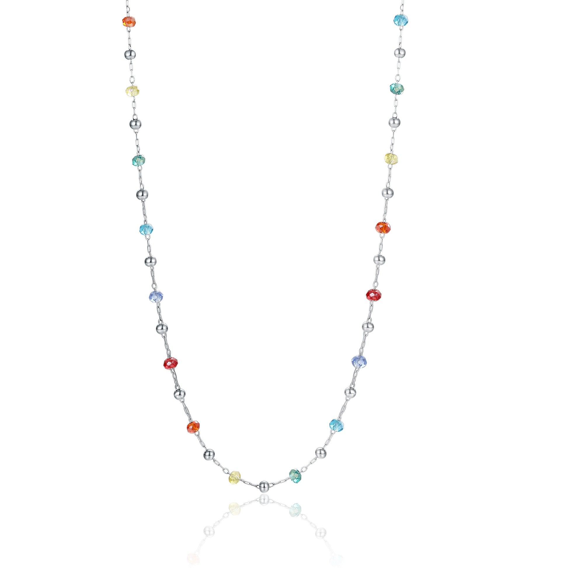 Collana Cristalli e Sfere in acciaio inox Summer Vibes - Brand Gioielli