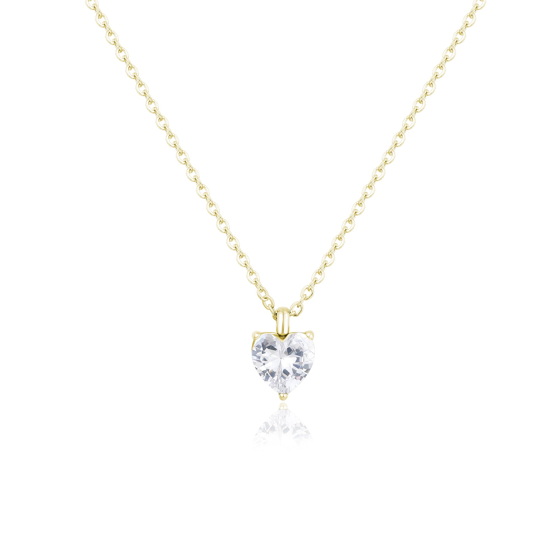 Collana con Cristallo a Cuore pendente in acciaio inox - Brand Gioielli