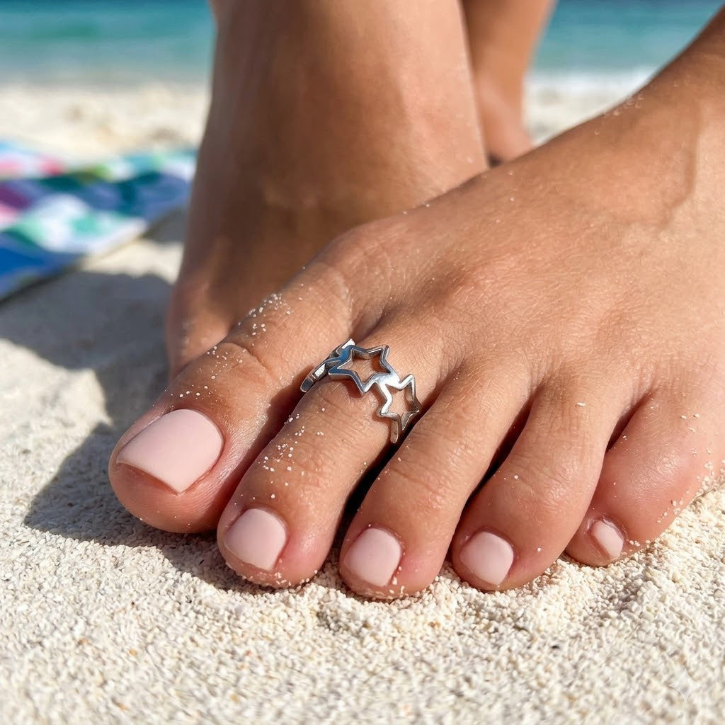 Anello da Piede Stelle Regolabile in acciaio inox Summer Vibes - Brand Gioielli
