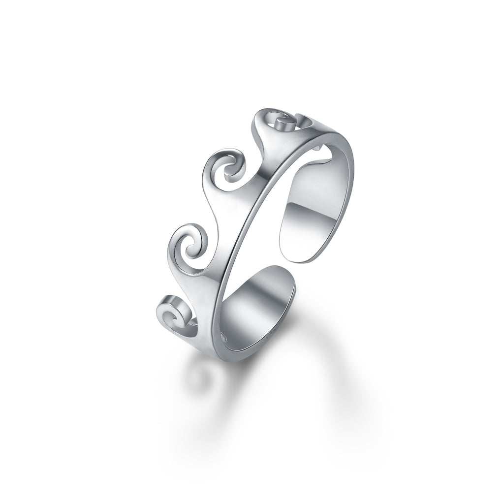 Anello da Piede Onde Regolabile in acciaio inox Summer Vibes - Brand Gioielli