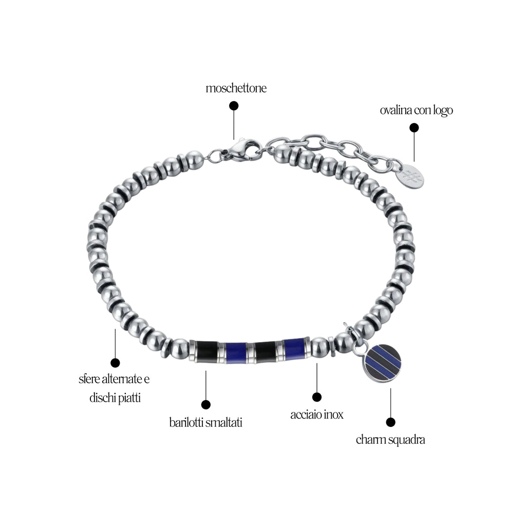 Bracciale Nero Azzurro Misura Uomo - Brand Gioielli