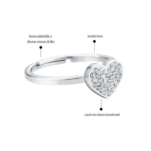 Anello Cuore in Acciaio Inox - Brand Gioielli