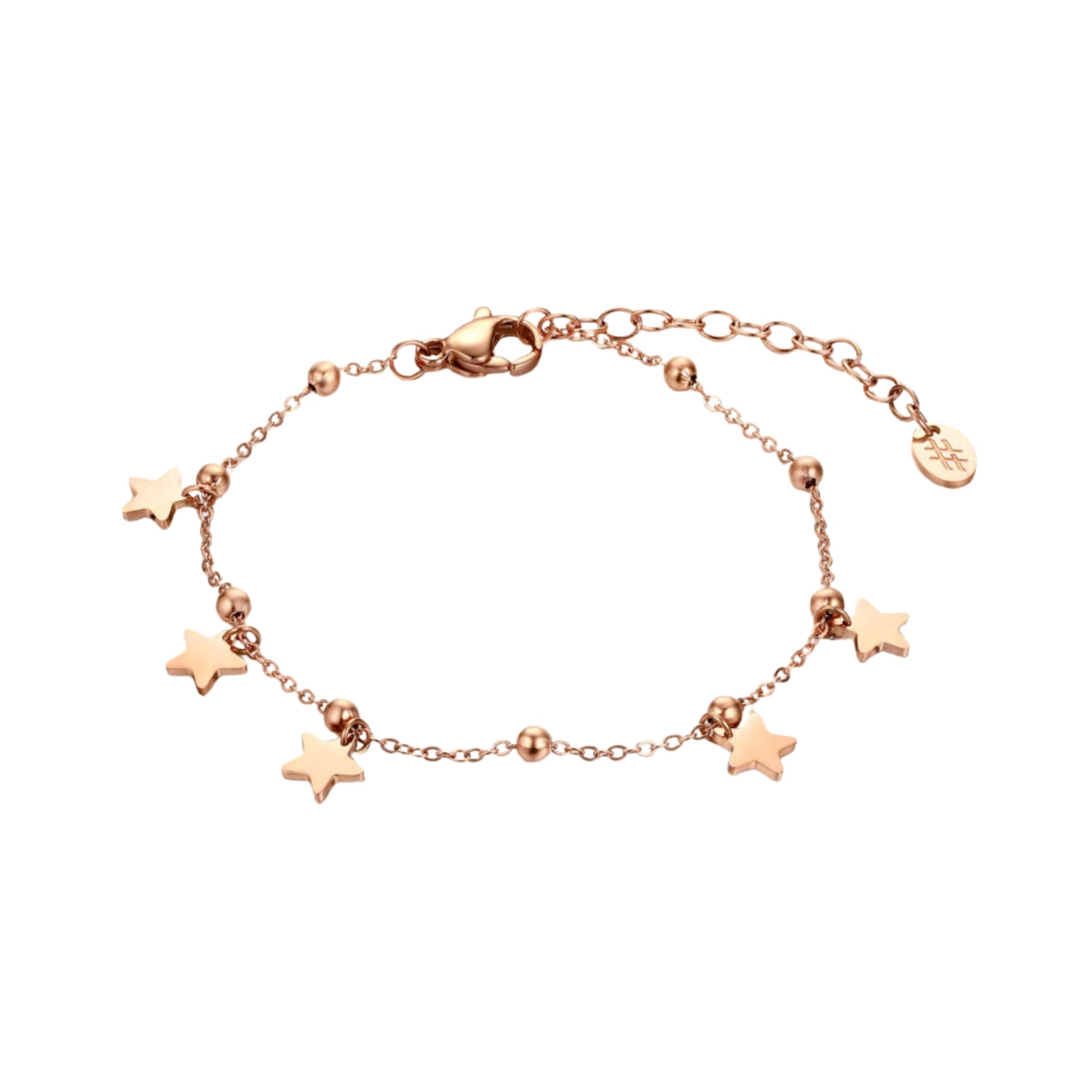 Bracciale Stelle e Perline_AcciaioInox "BRAND"