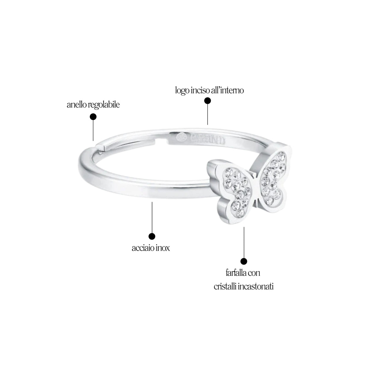 Anello Farfalla Shine- Brand Gioielli