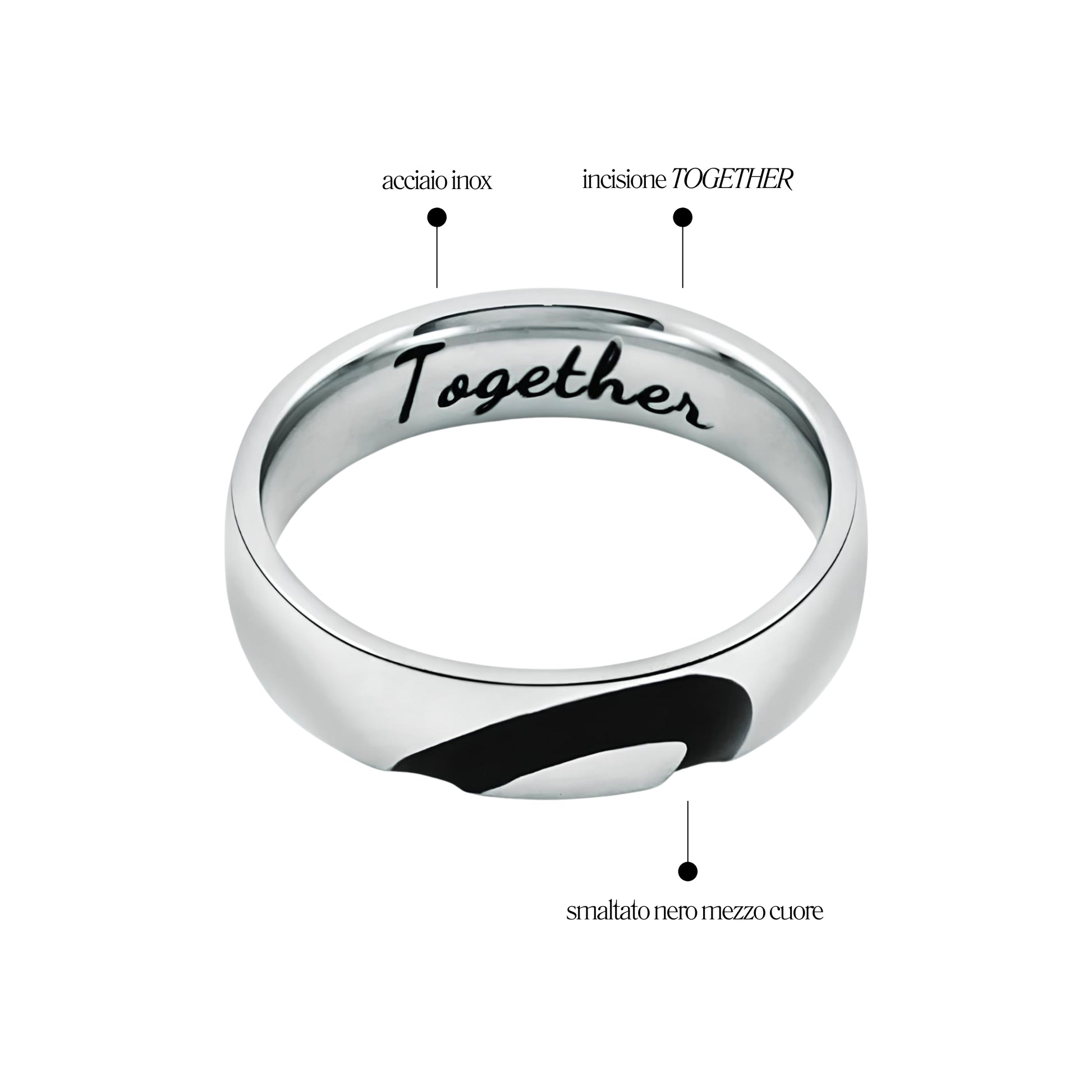 Anello Together in Acciaio Inox - Brand Gioielli