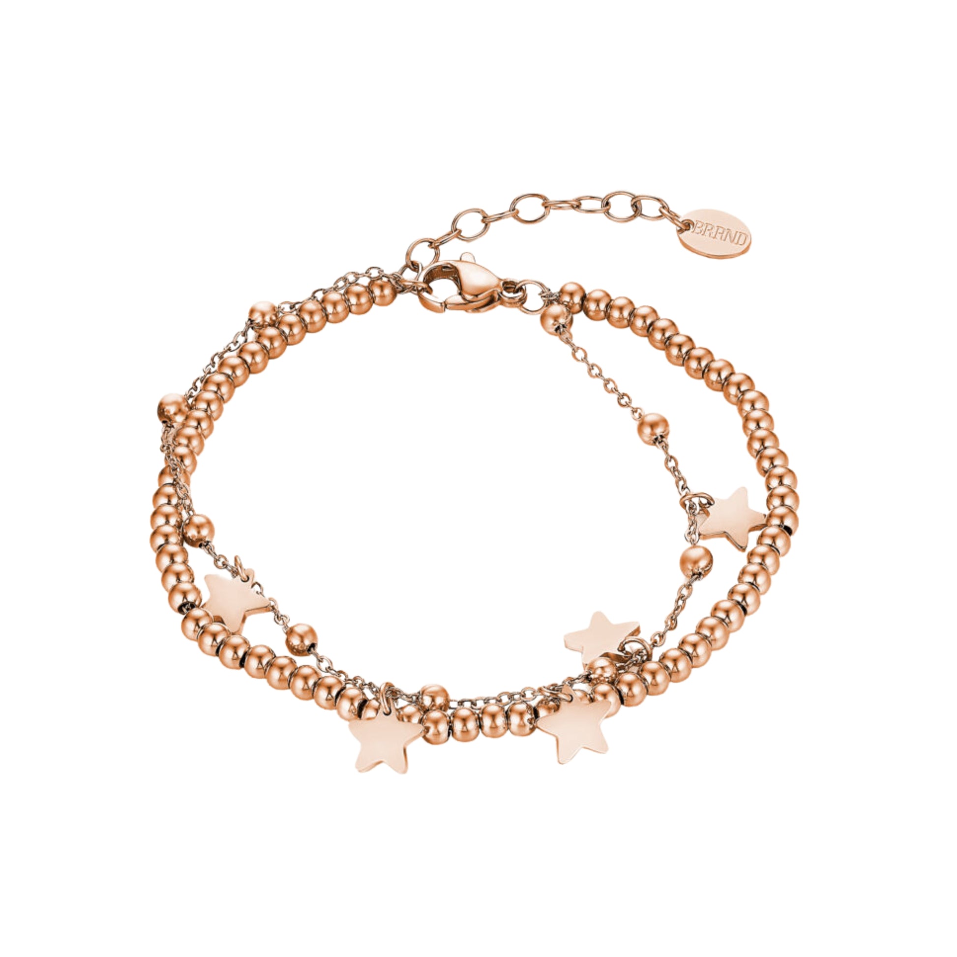 Bracciale Pallini con Stelle_AcciaioInox "BRAND"