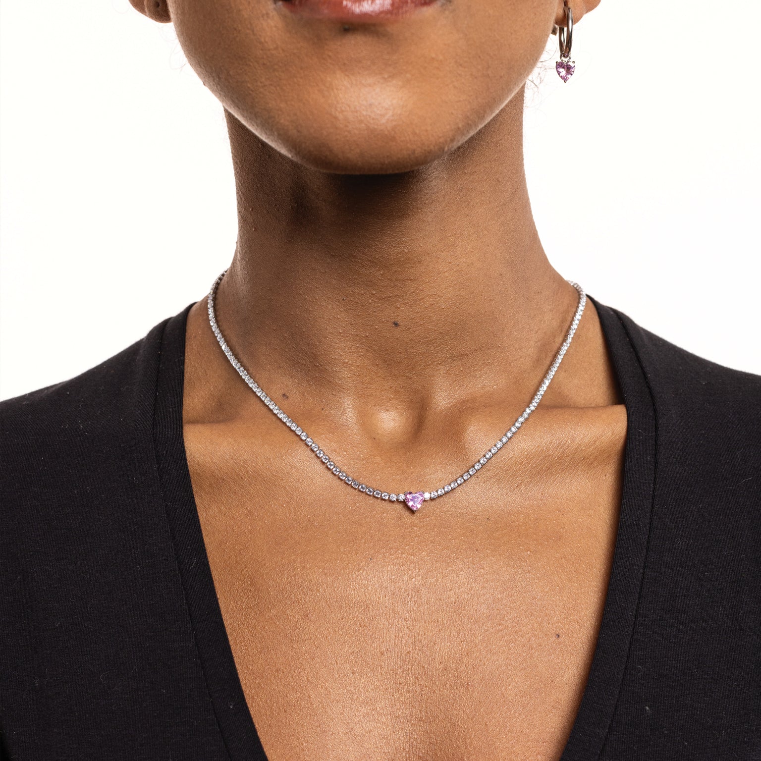 Collana tennis cuore
