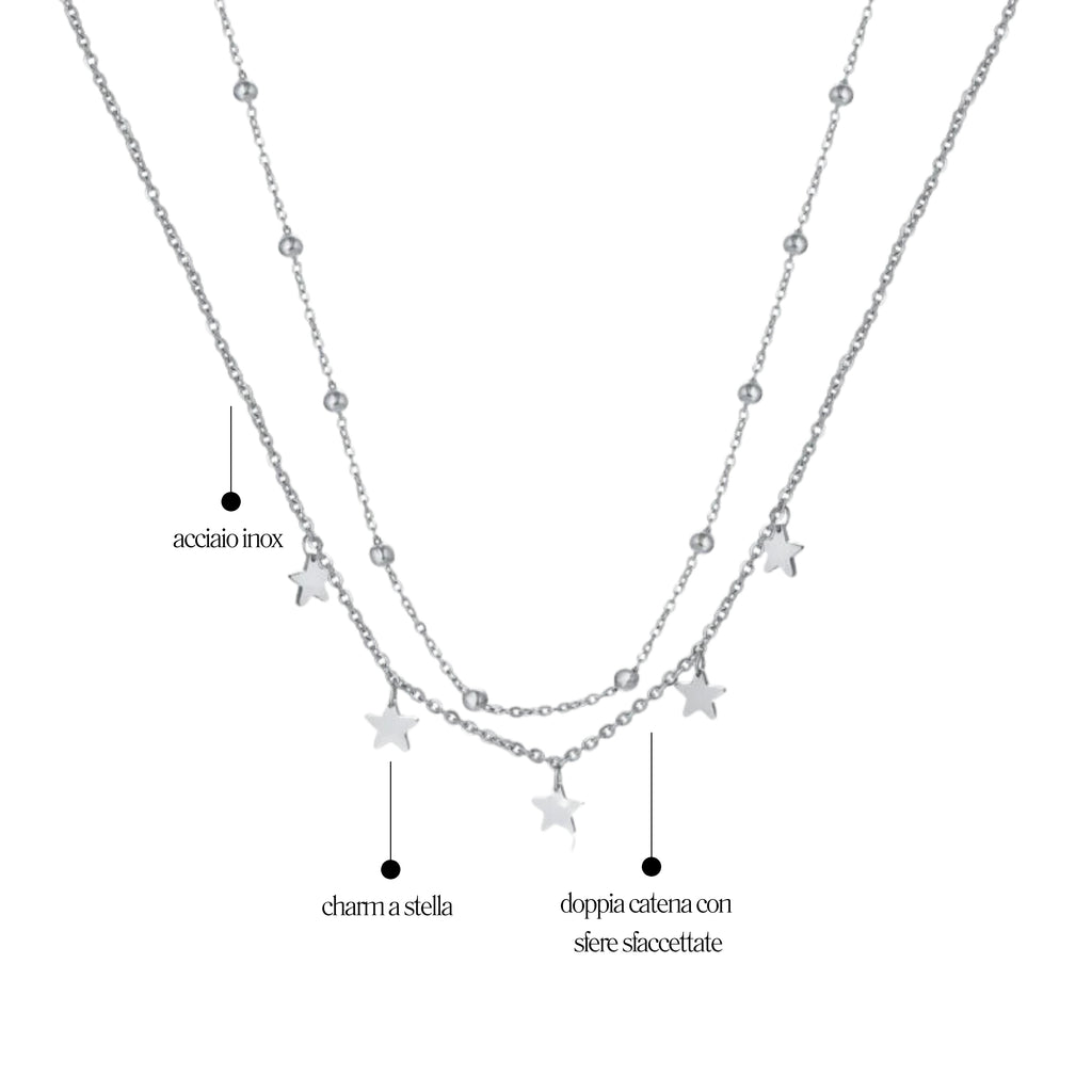 Collana Doppia con stelline Stardust - Brand Gioielli