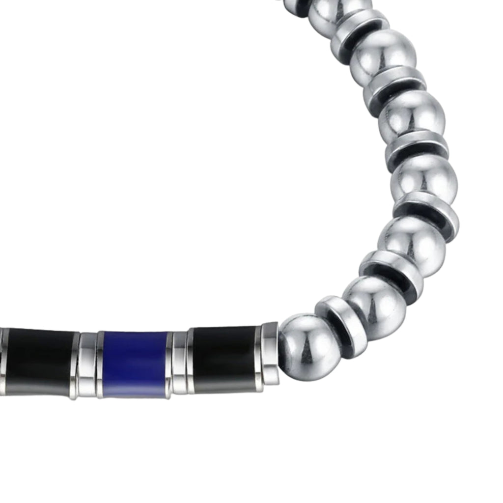 Bracciale Nero Azzurro Misura Uomo - Brand Gioielli