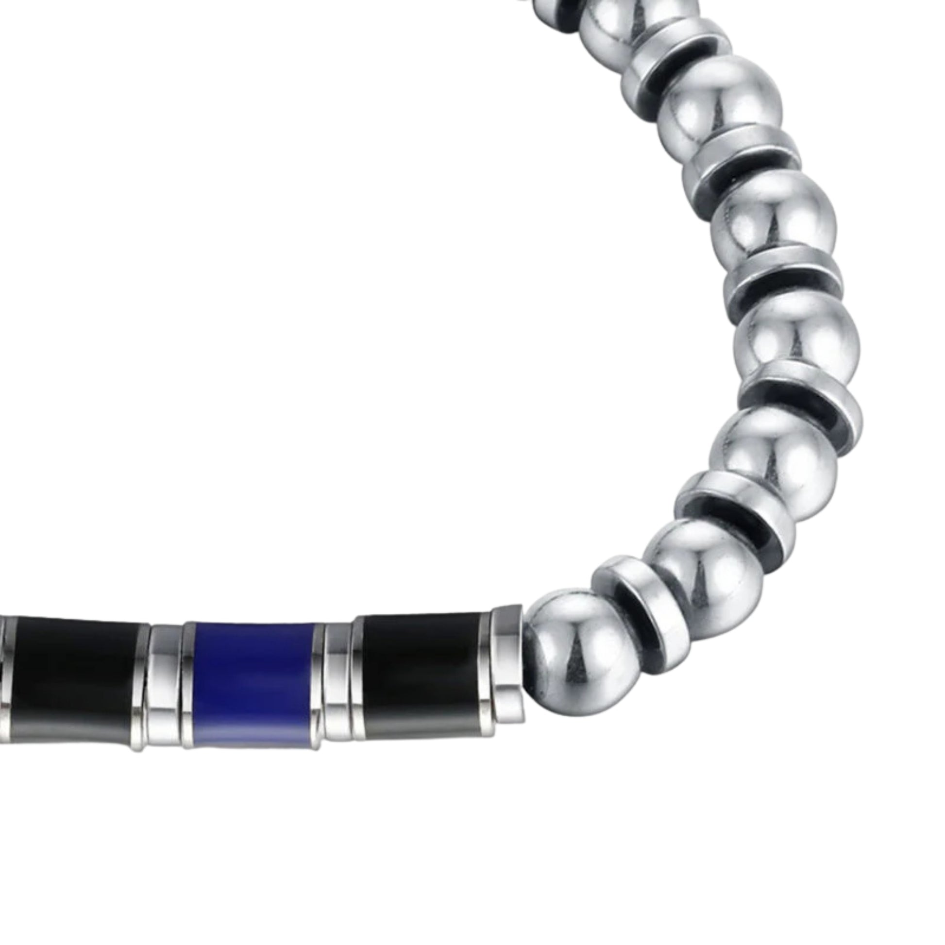 Bracciale Nero Azzurro Misura Uomo - Brand Gioielli