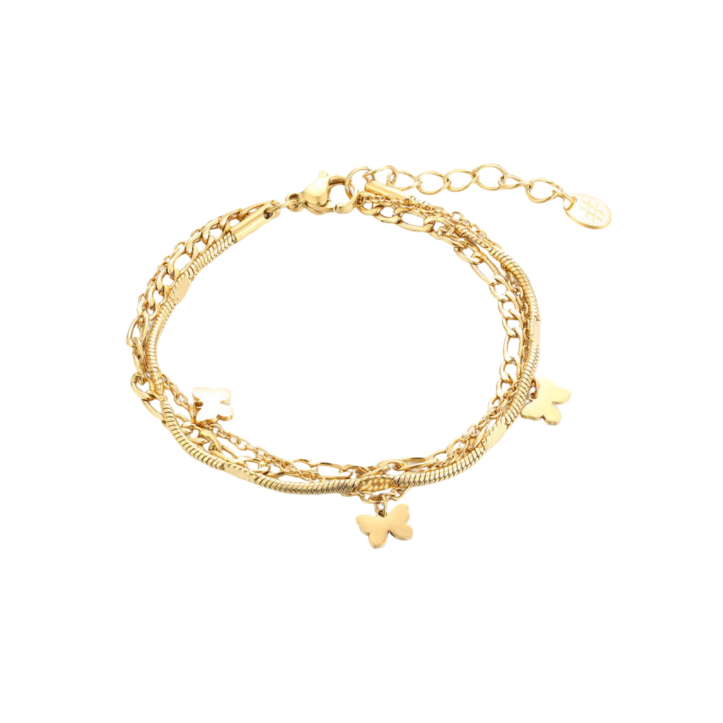 Bracciale Triplo Filo con farfalle Layers - Brand Gioielli