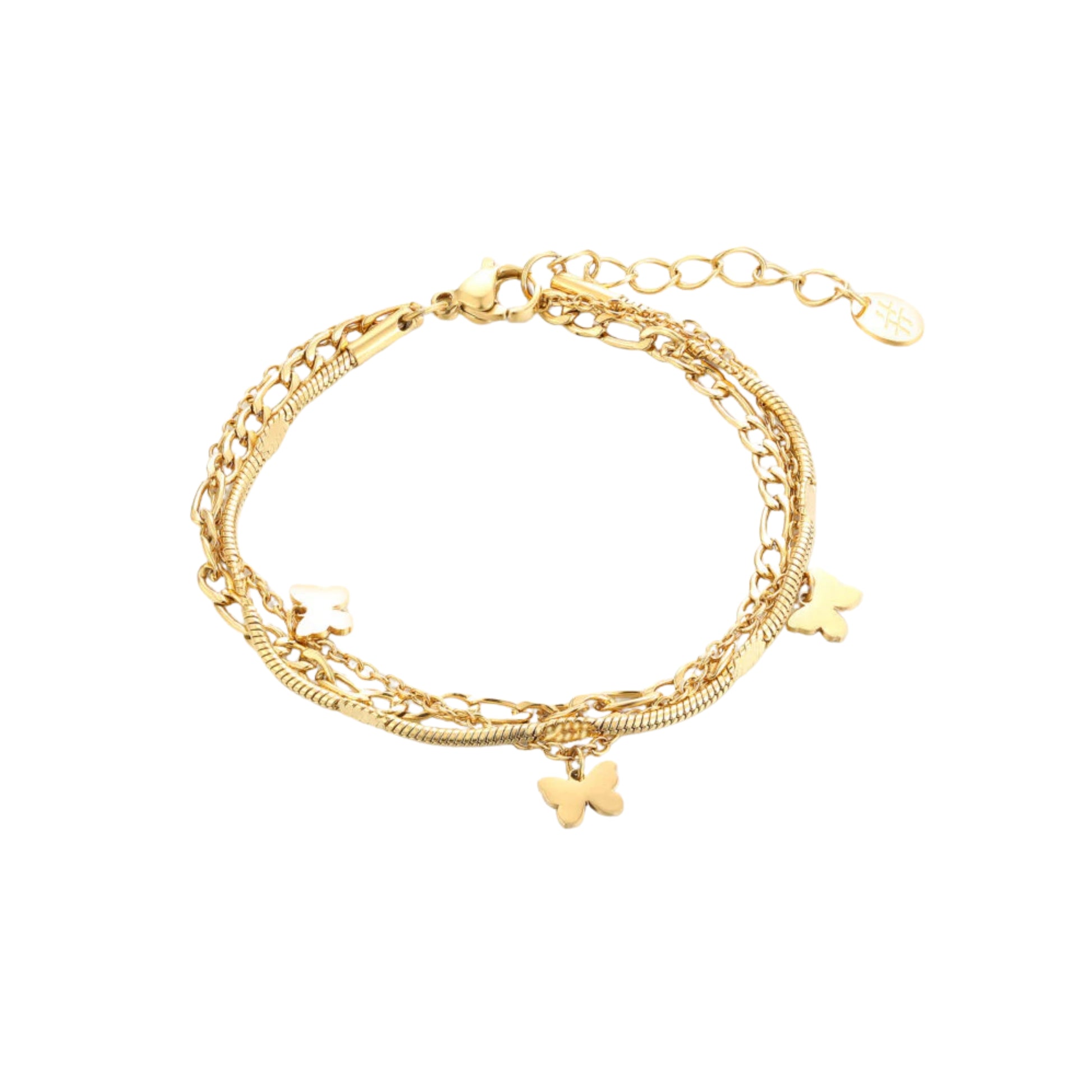 Bracciale Triplo Filo con farfalle Layers - Brand Gioielli