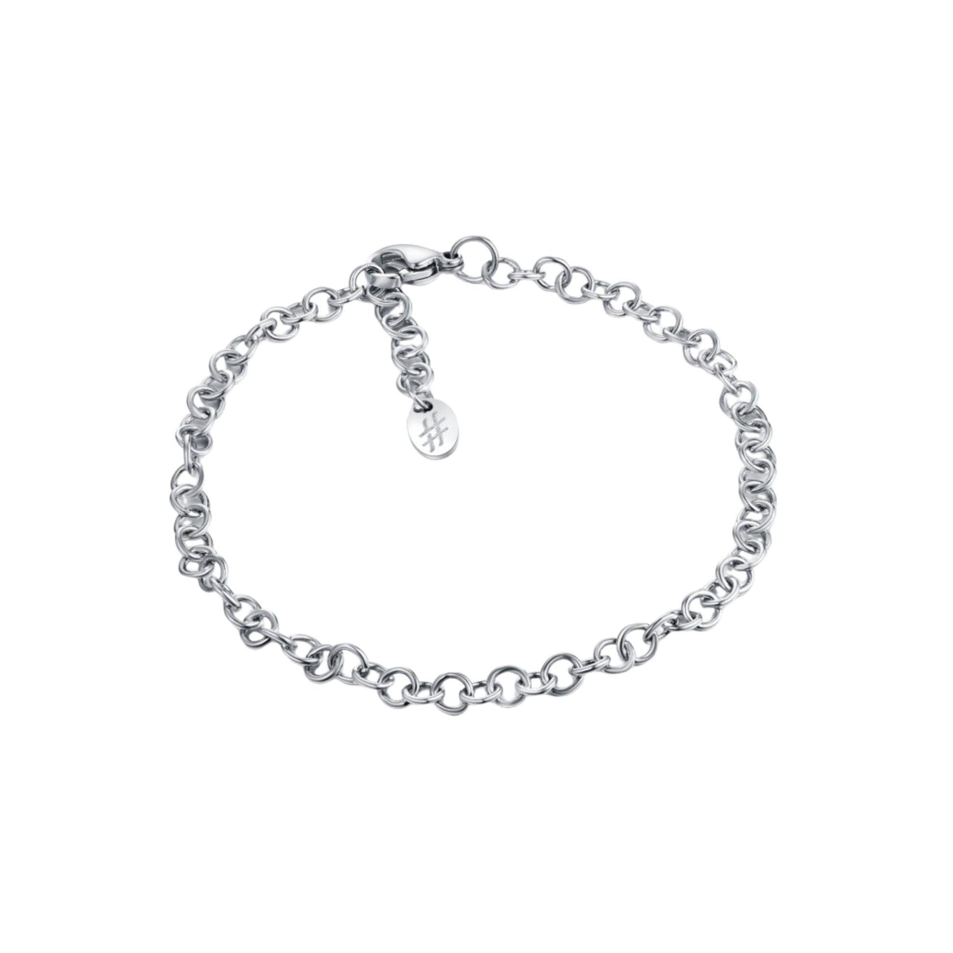 Bracciale Anelli Piccoli_AcciaioInox "BRAND"