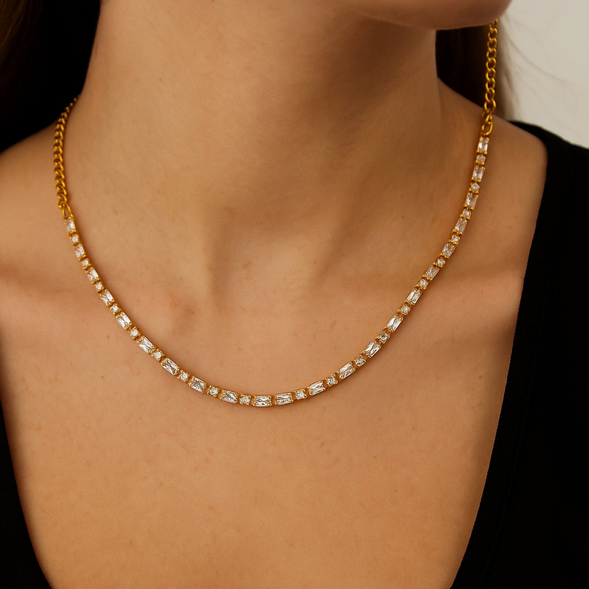 Collana Tennis Baguette alternata - Les folies