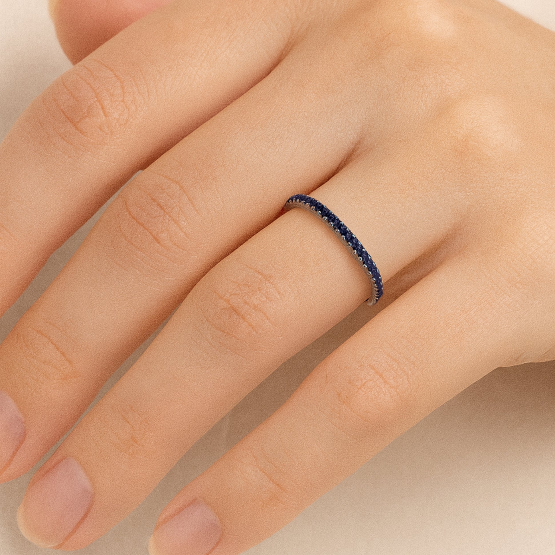 Anello Veretta Blu in Argento 925 - Les Folies