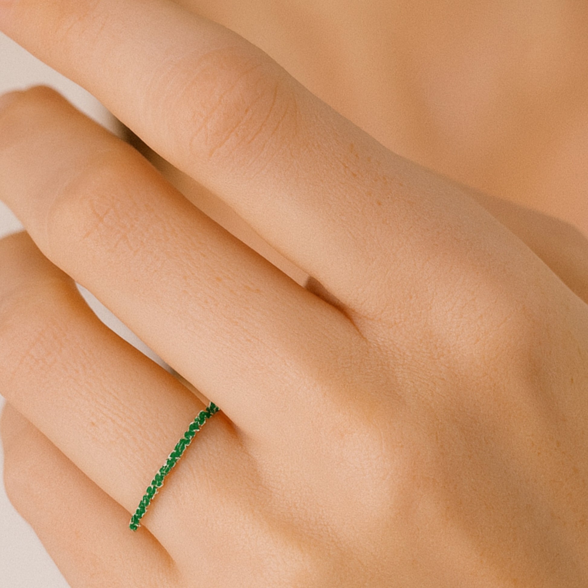 Anello Veretta Verde in Argento 925 - Les Folies