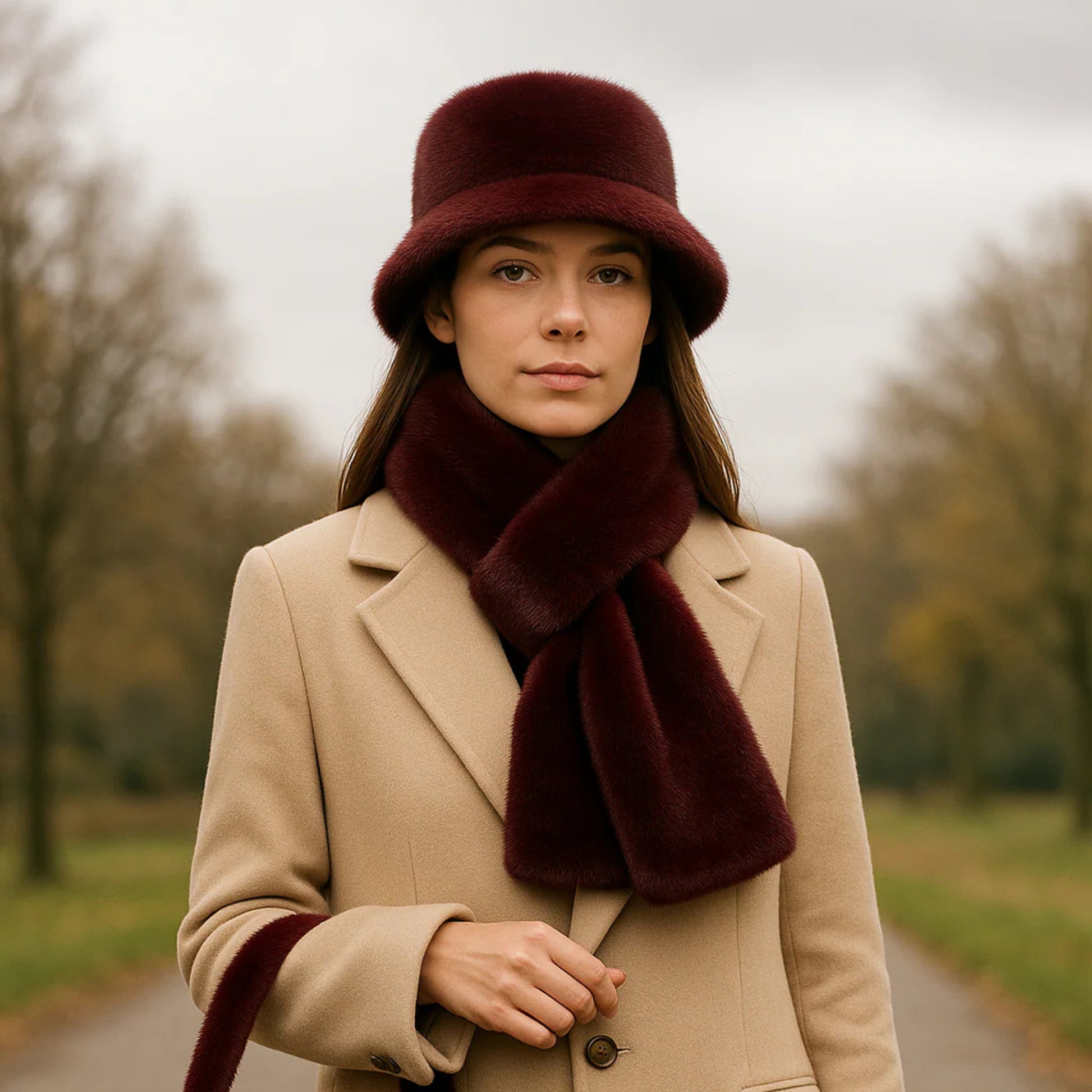 Sciarpa e Cappello in Pelliccia Nuvelle