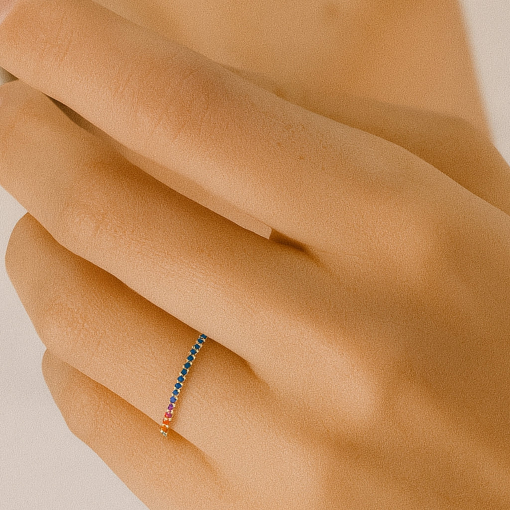 Anello Veretta Multicolor in Argento 925 - Les Folies