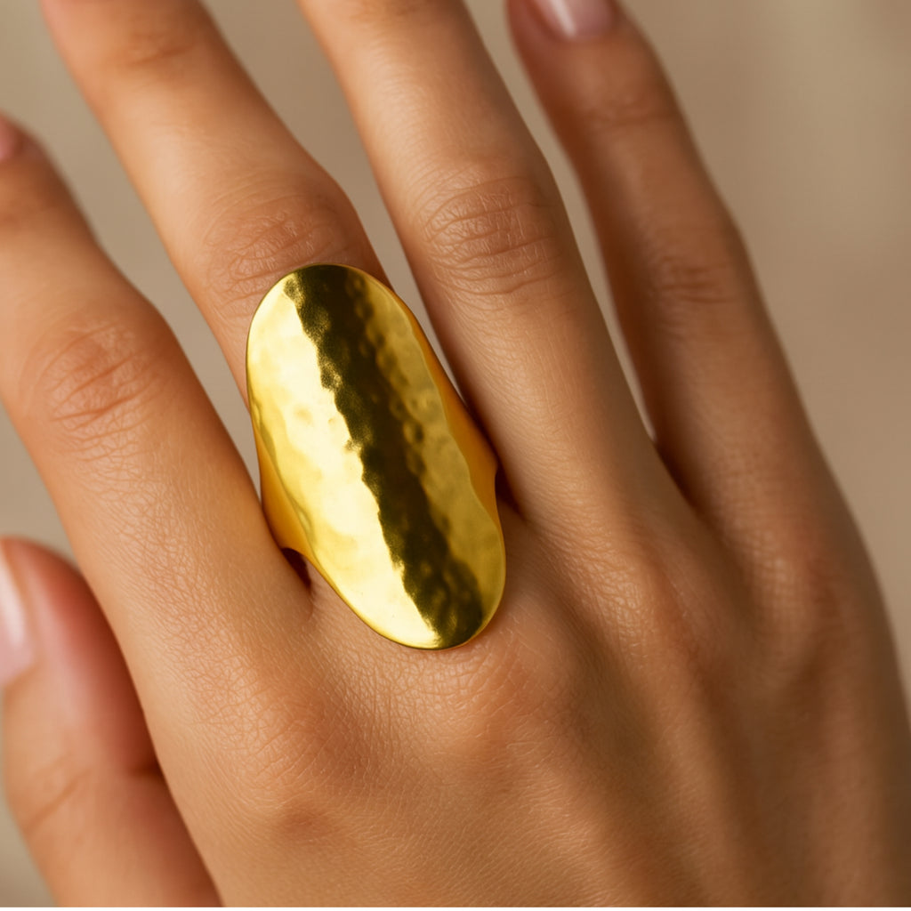 Anello Orixa in Acciaio Inox Placcato 18kt - Les Folies