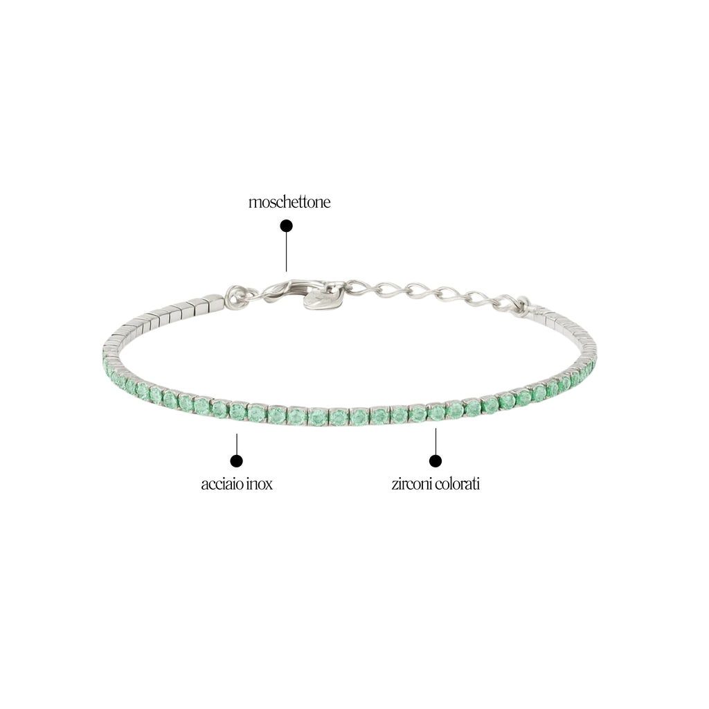 Bracciale Tennis 2mm chiusura a moschetto - Les Folies