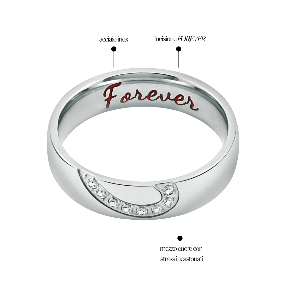 Forever Half Heart Ring