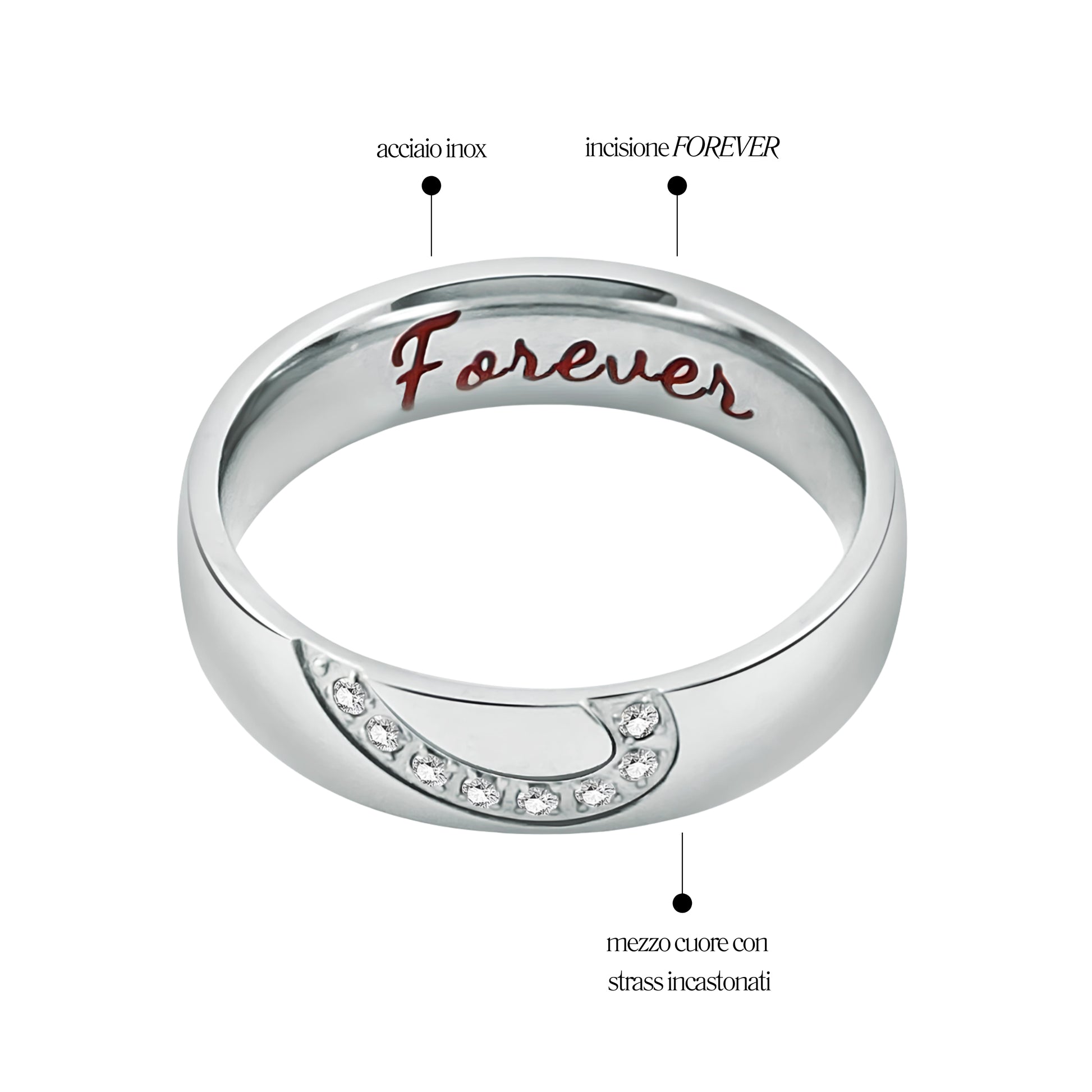 Anello Forever in Acciaio Inox - Brand Gioielli