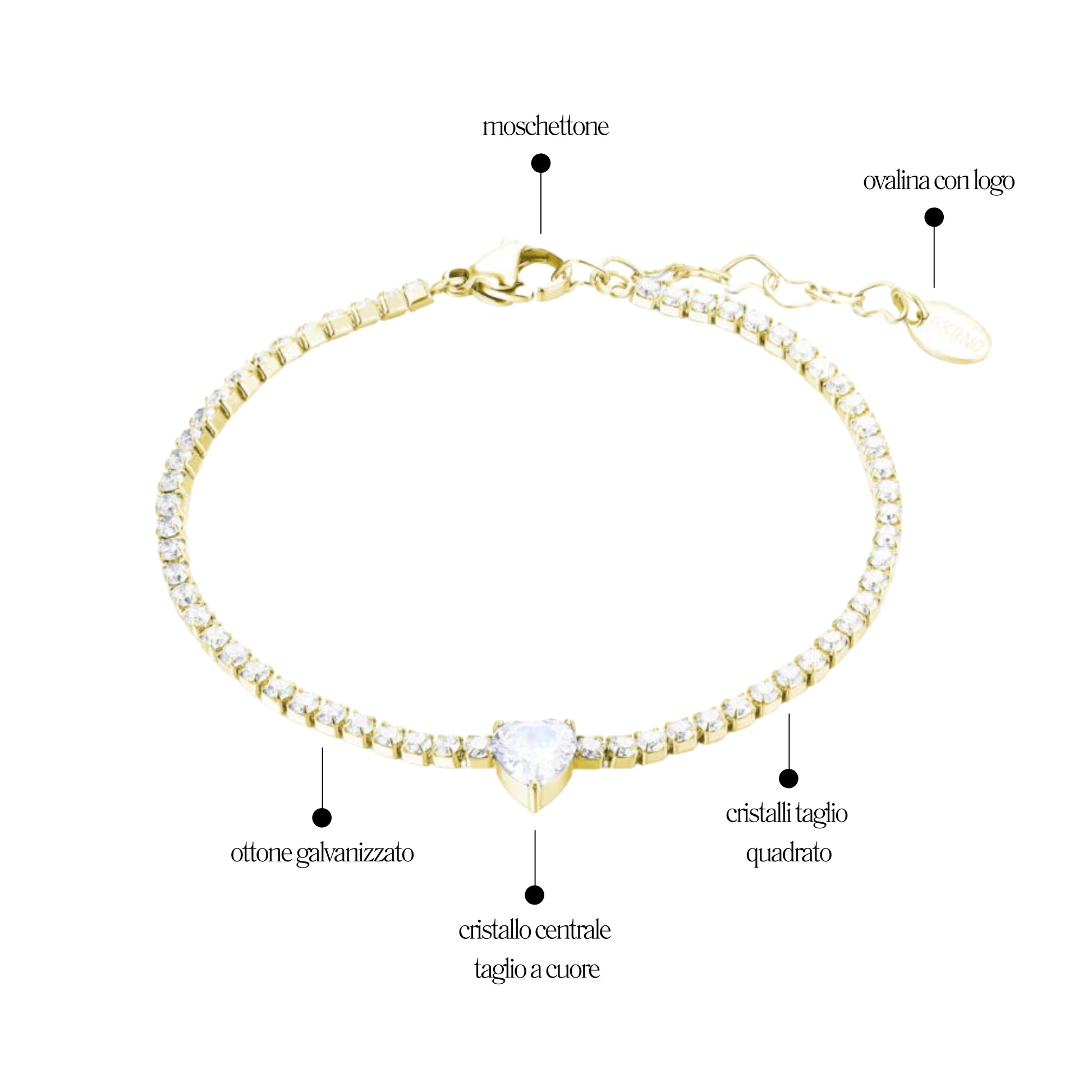 Bracciale Tennis Cuore Attimi - Brand Gioielli