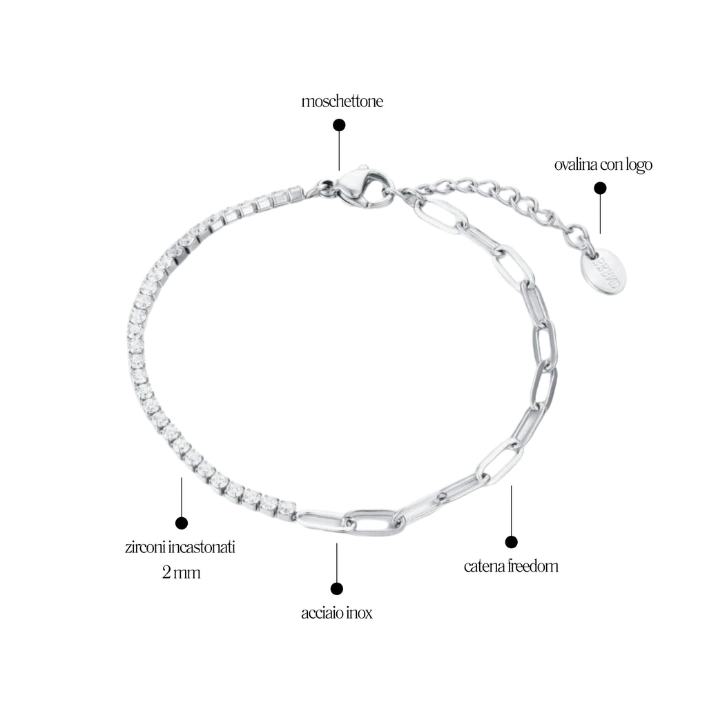 Bracciale Tennis con Catena Freedom - Brand Gioielli