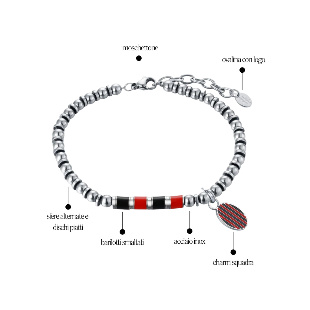 Bracciale Rosso Nero Misura Uomo - Brand Gioielli