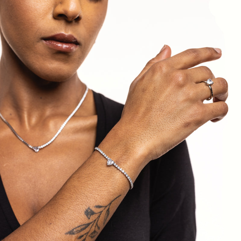 Bracciale tennis cuore