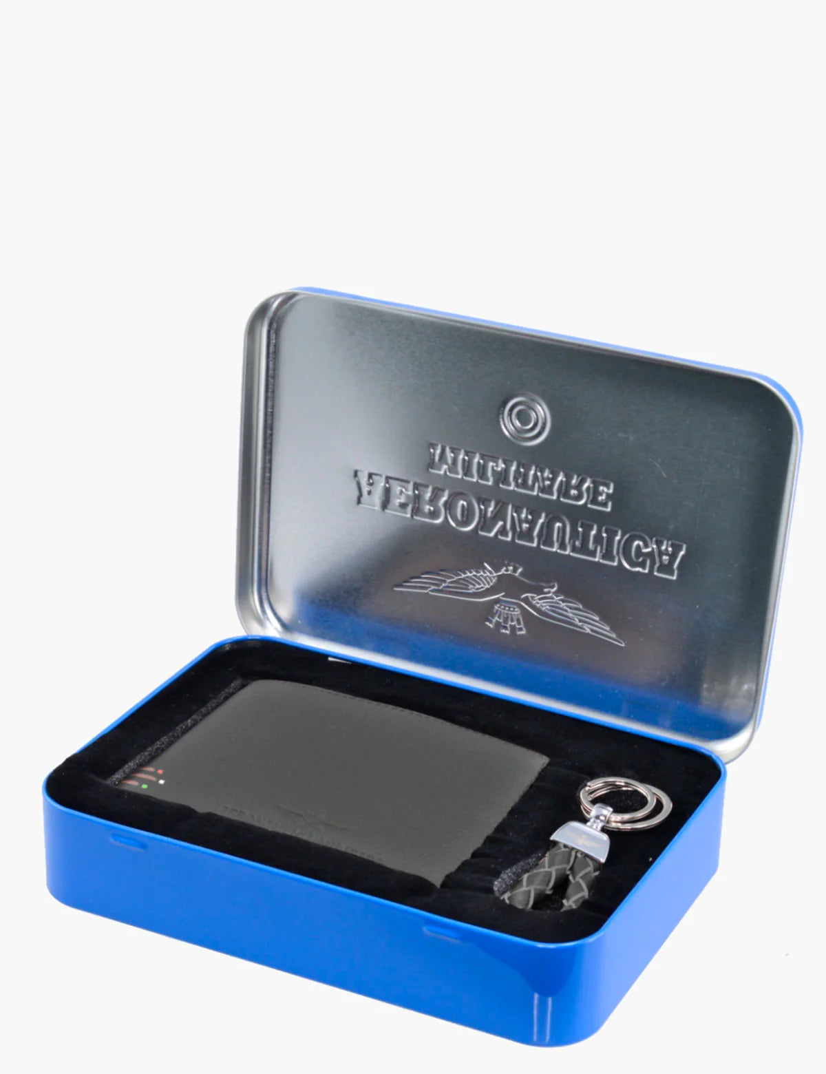 Set Regalo Portafoglio + Portachiavi in Vera Pelle - Aeronautica Militare