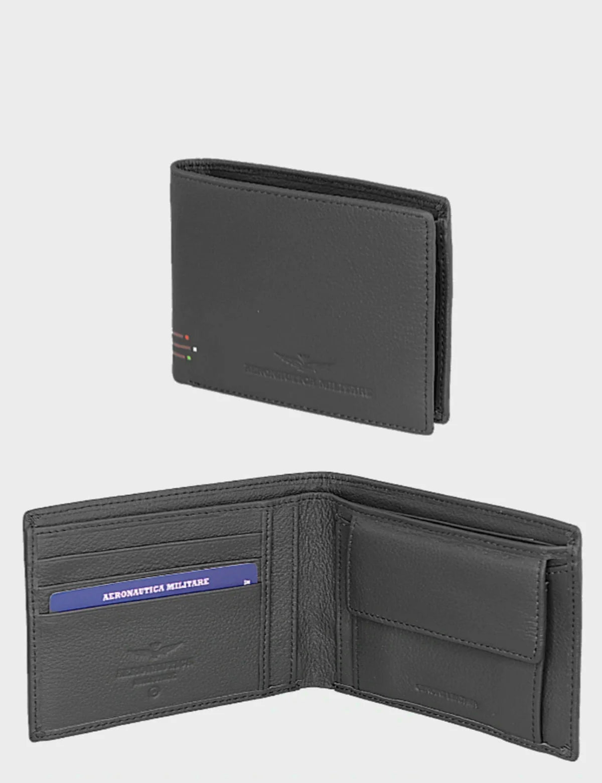 Set Regalo Portafoglio + Portachiavi in Vera Pelle - Aeronautica Militare