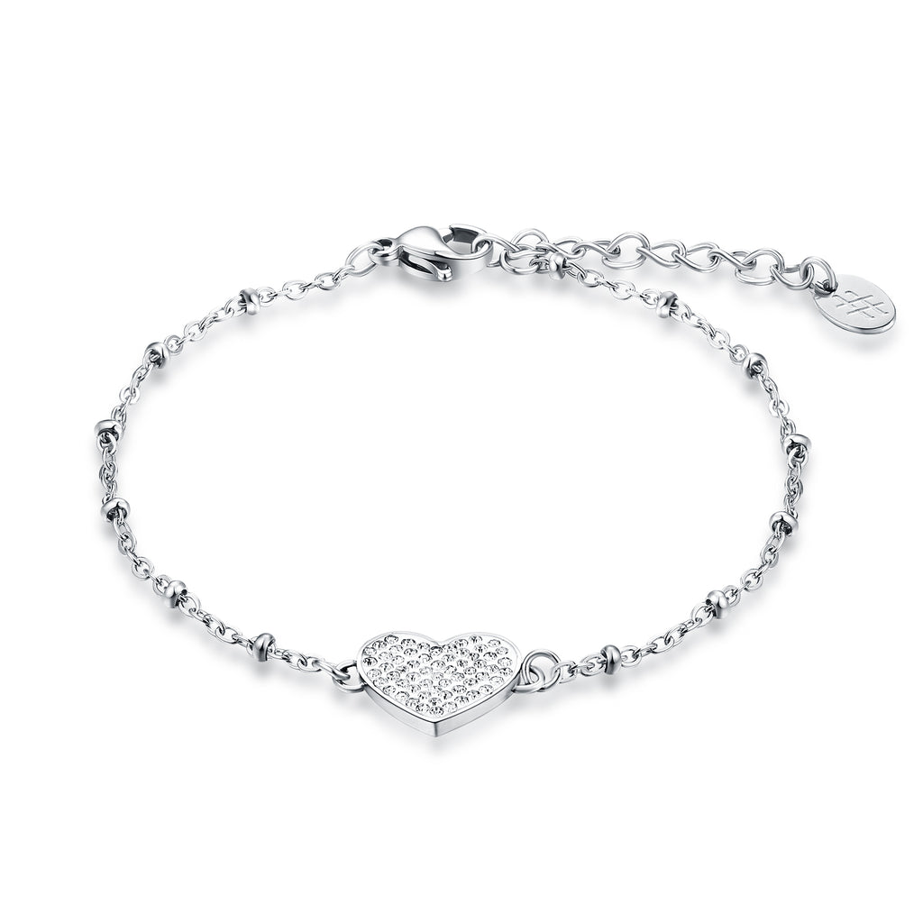 Bracciale Cuore Cristalli in acciaio inox Shine - Brand Gioielli