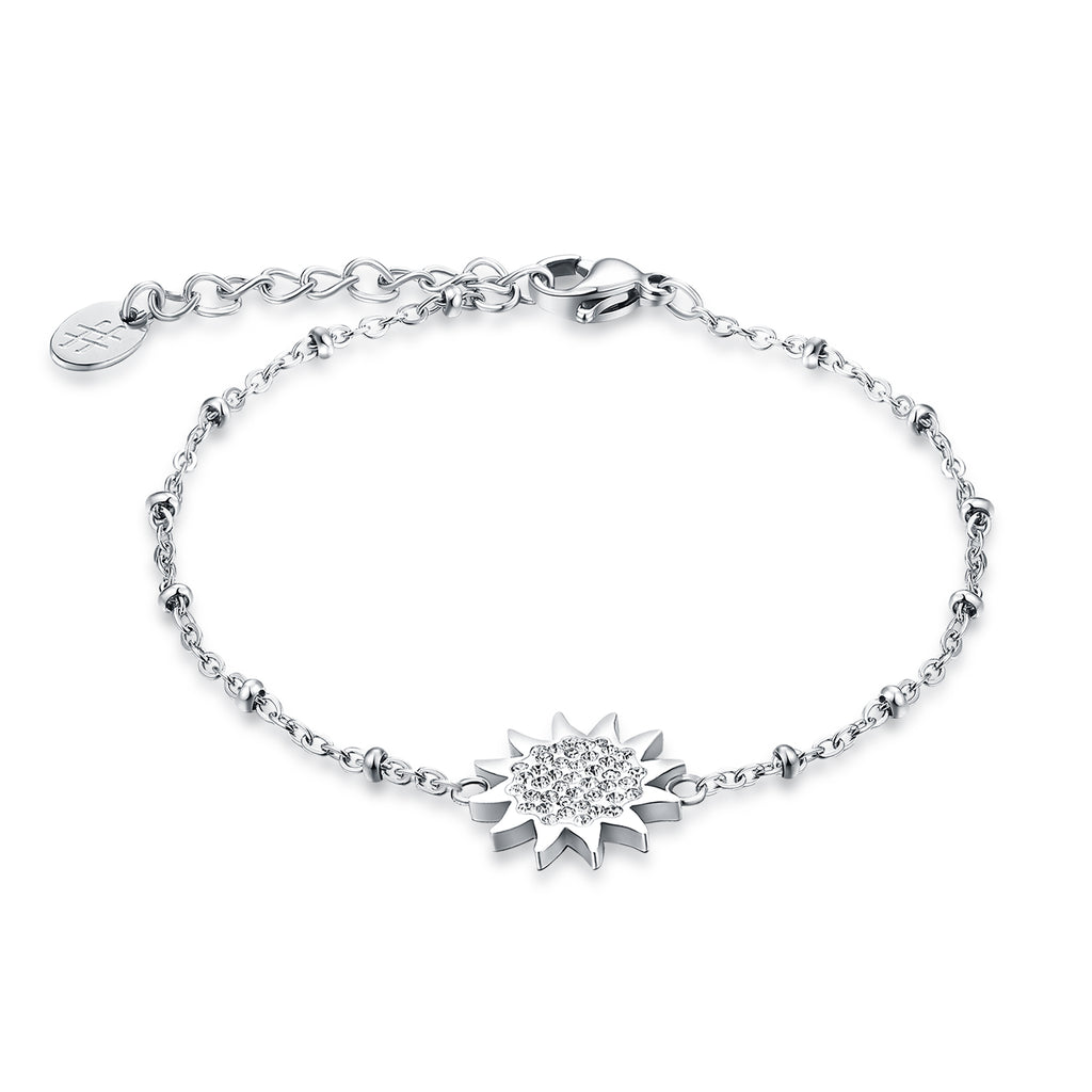 Bracciale Sole Cristalli in acciaio inox Shine - Brand Gioielli